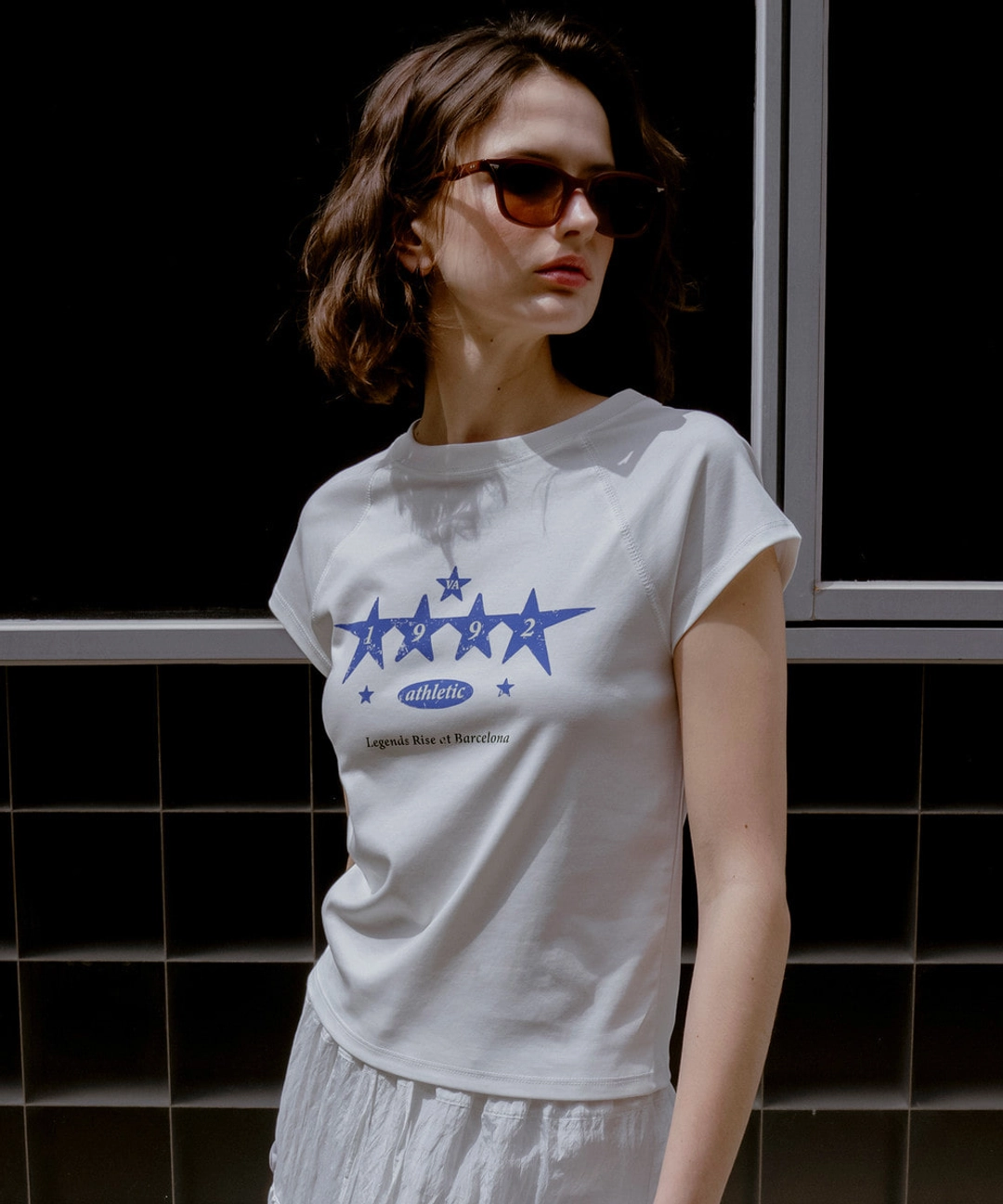 반원 아뜰리에 A3612 Vintage star 티셔츠_White 상품 이미지 2