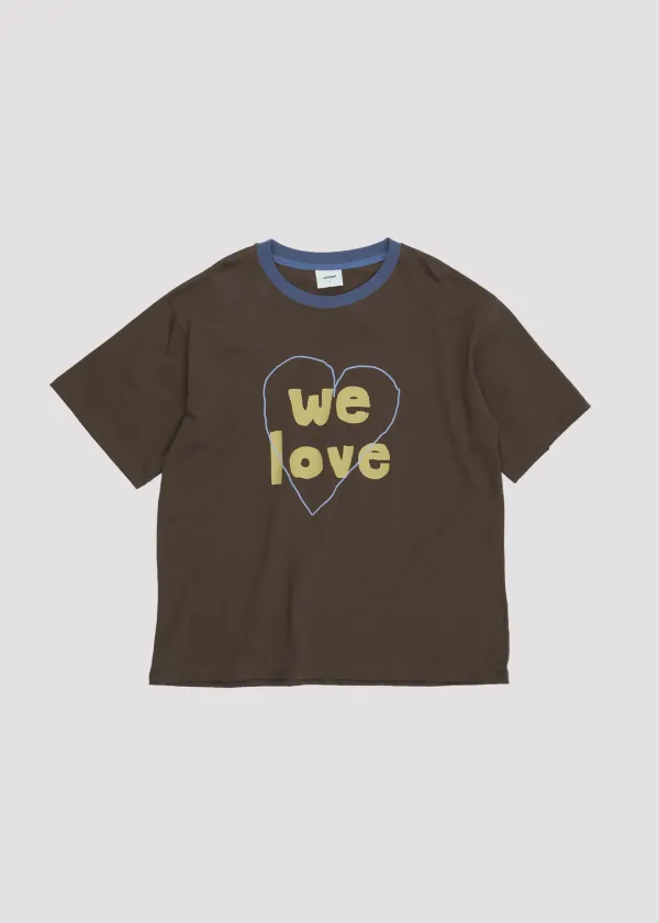30S T SHIRT WE LOVE HEART BROWN