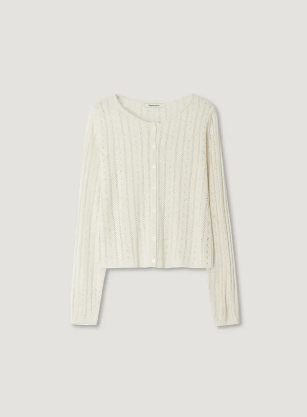 FLO PUNCHING CARDIGAN_NATURAL