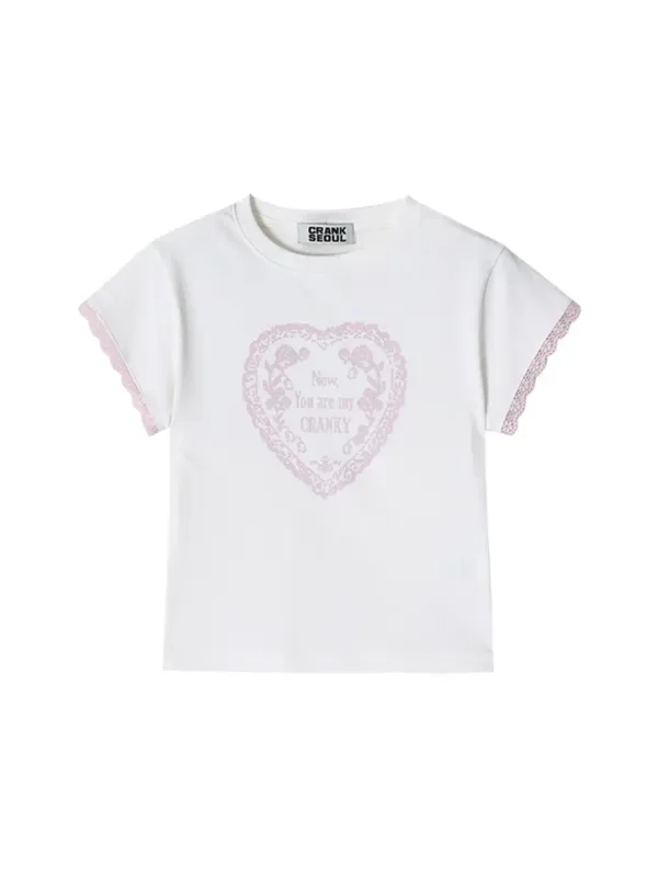 LACE HEART PRINTING TOP_WHITE