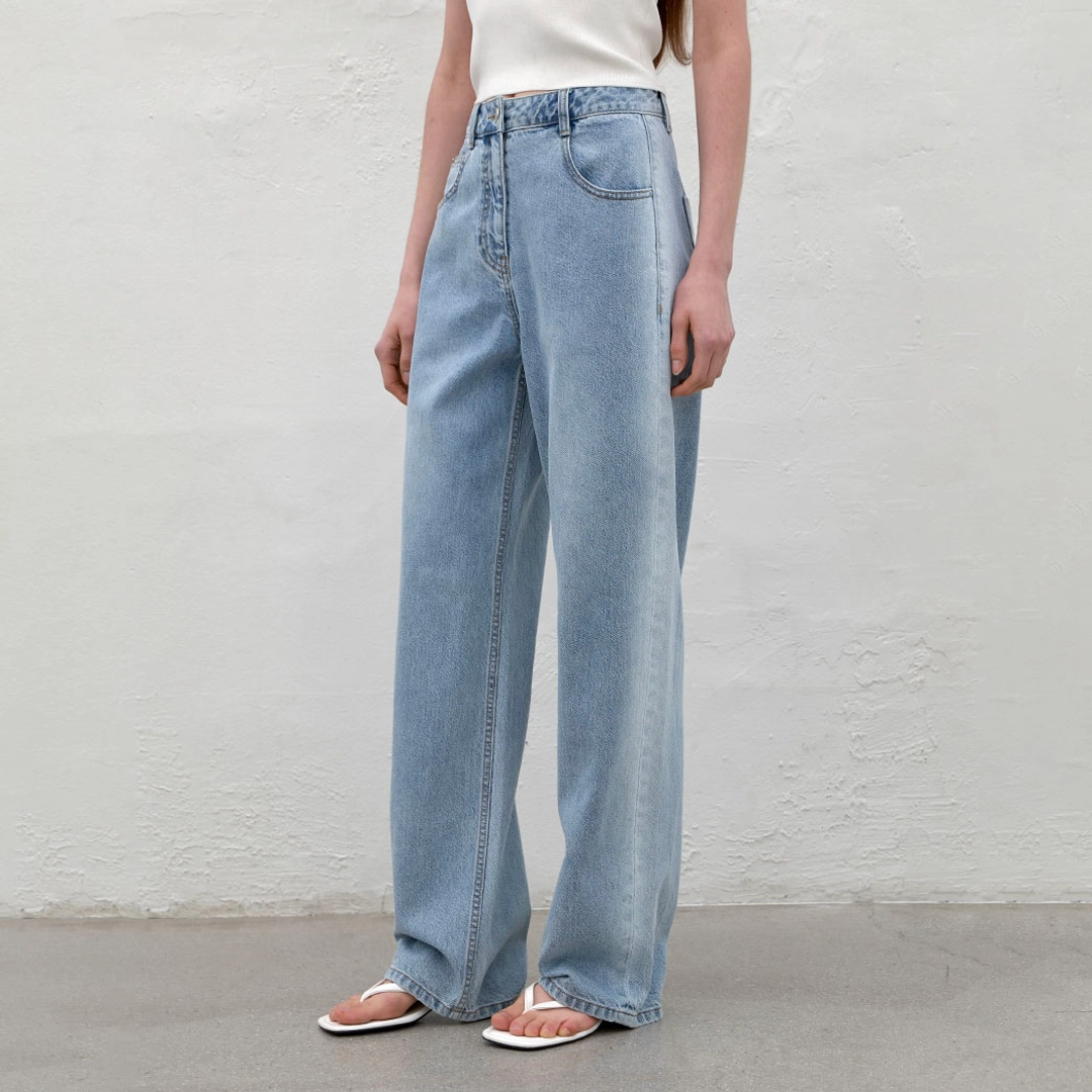 아뜰리에 나인 (PT-5674)SIDE BLEACH STRAIGHT JEAN 상품 이미지 2