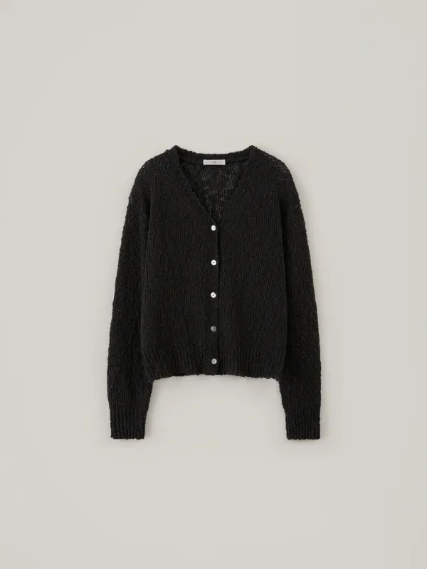 Cotton Bubble Cardigan - Black