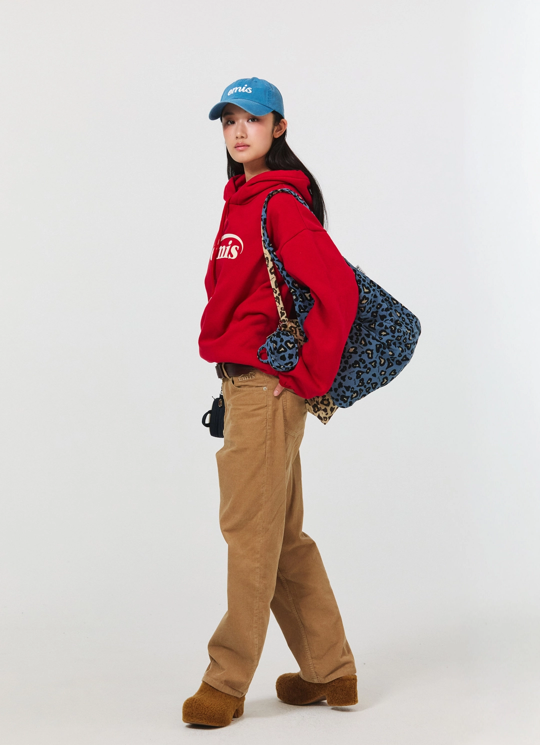 이미스 CORDUROY EMIS LEOPARD ECO BAG-BEIGE 상품 이미지 2