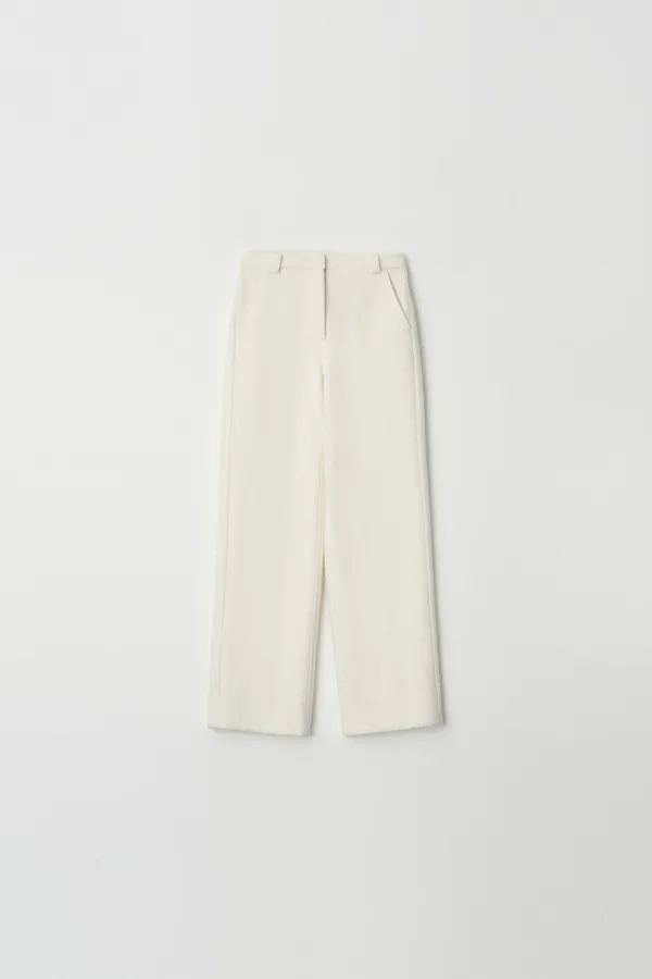 Boucle Wide Pants (Ivory)