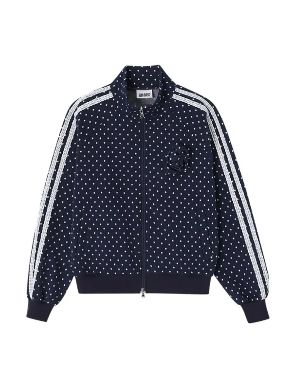 ROSE DOT TRACK JACKET_NAVY