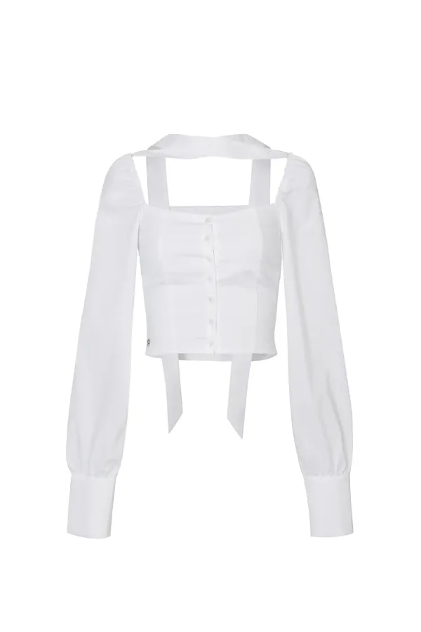 BIANCA SQUARE NECK BLOUSE white