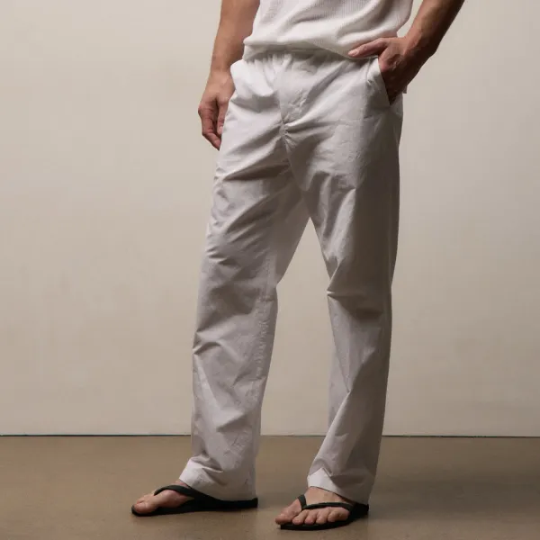 Italian Heavy Poplin Trouser - White