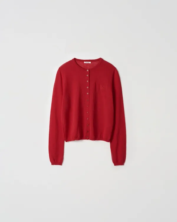 Tencel Button Cardigan [RED]