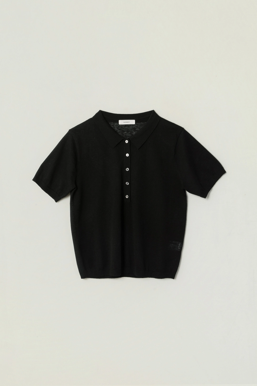 세이지먼트 SILAS HALF COLLAR KNIT_BLACK 상품 이미지 1