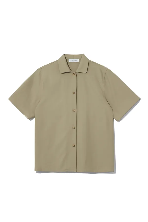 TWILL SHORT SLEEVE SHIRT [BEIGE]