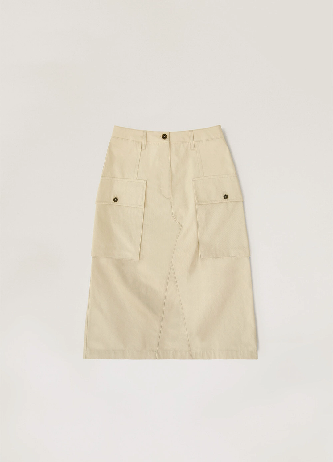 르바 French Cotton Chino Skirt - Beige 상품 이미지 1