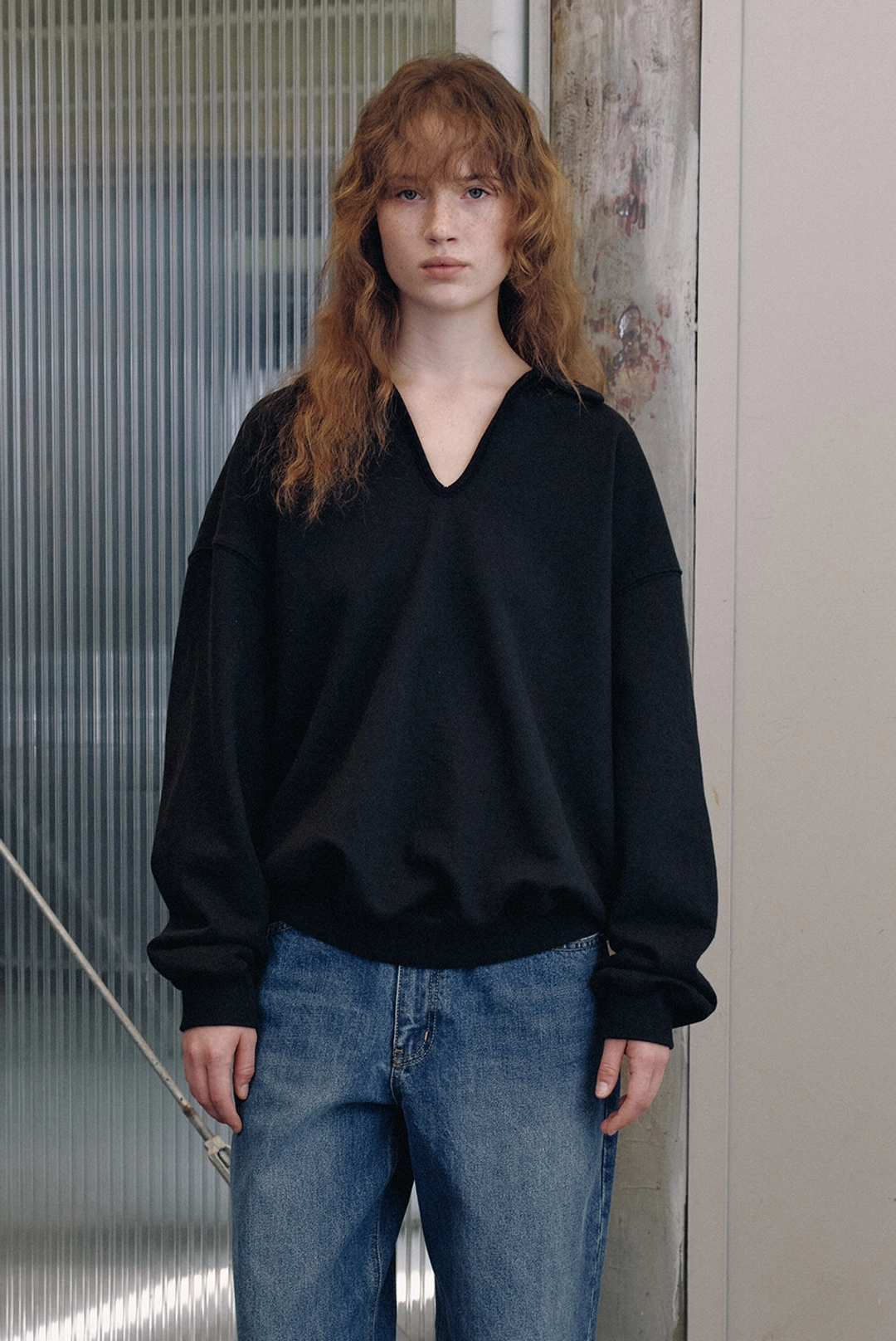 브렌다 브렌든 11 collar sweat shirts - black 상품 이미지 1
