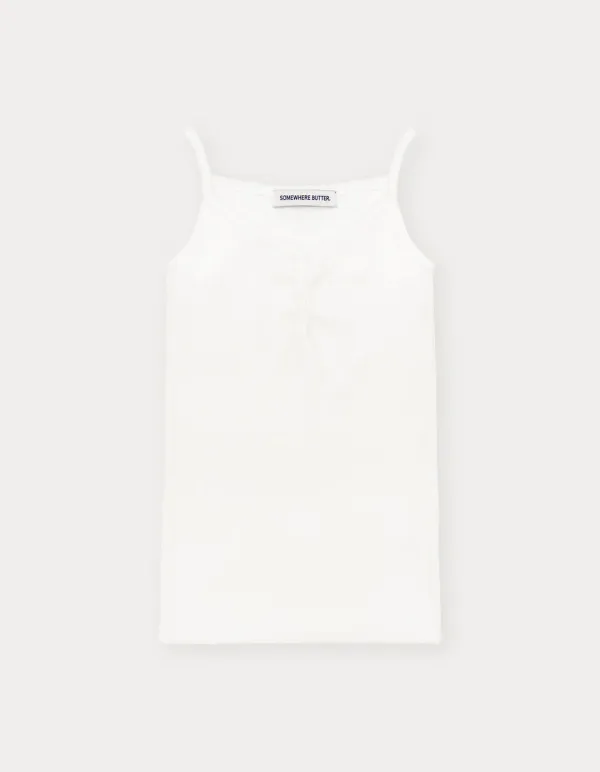 Lace Button Sleeveless - Ivory