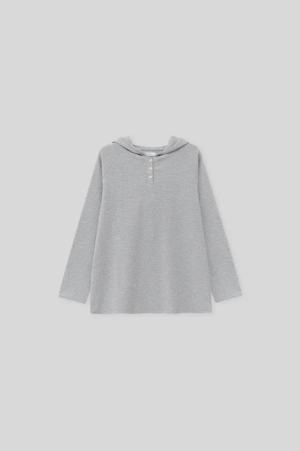 Nib hoodie t-shirt (p.gray stripe)