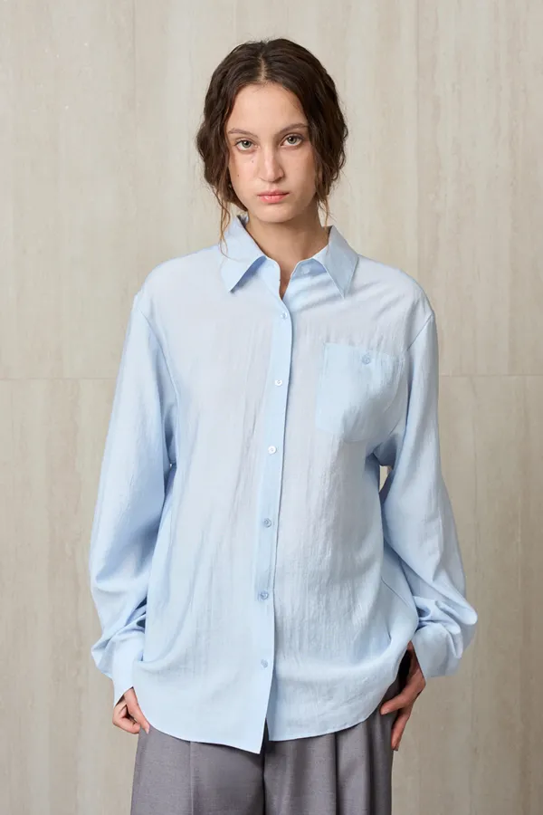 SILKY LIGHTWEIGHT SHIRT SKYBLUE