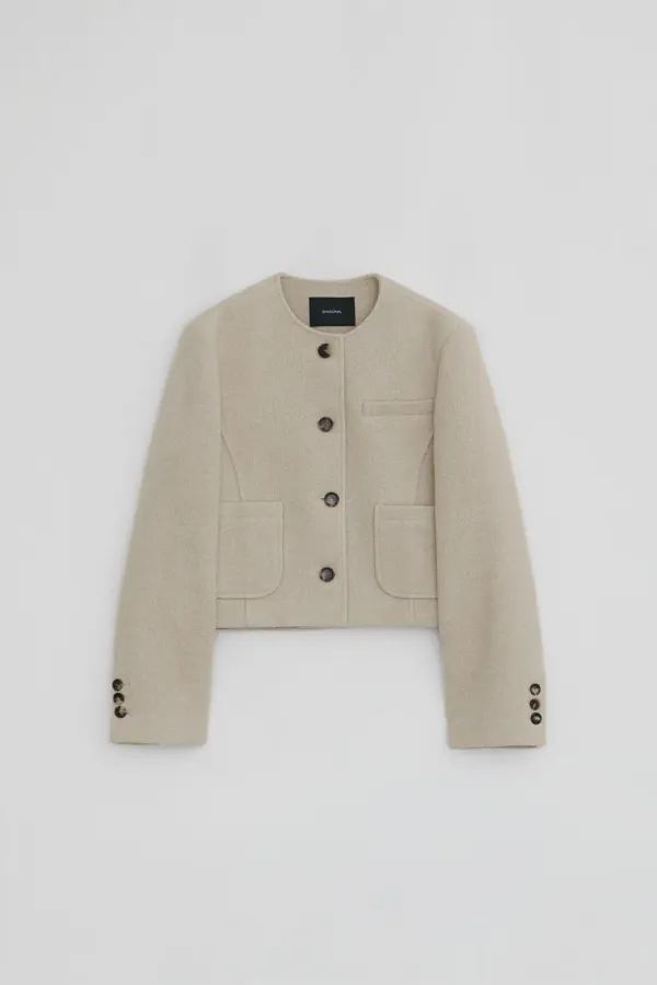 WOOLLY NO COLLAR JACKET