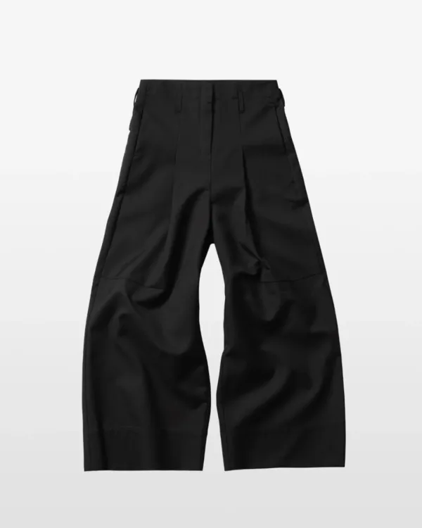 STRUCTURED PINTUCK SLACKS (BLACK)