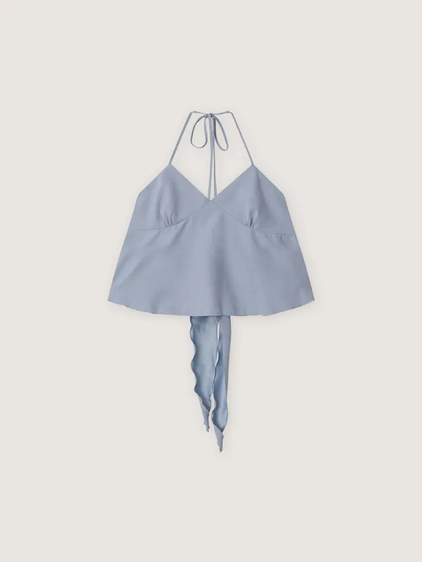 Dew Halter Blouse - Baby Blue