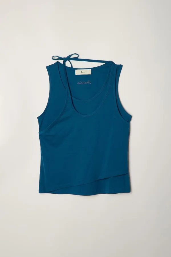 LAYERED SLEEVELESS TOP BLUE