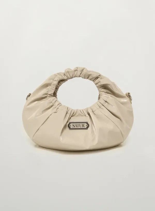 Scrunchie Small Hand Bag - Beige