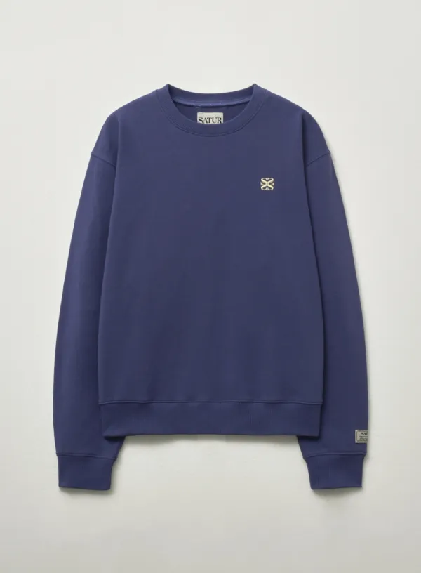 (W) Loren Small Logo Basic Sweatshirt - Purple