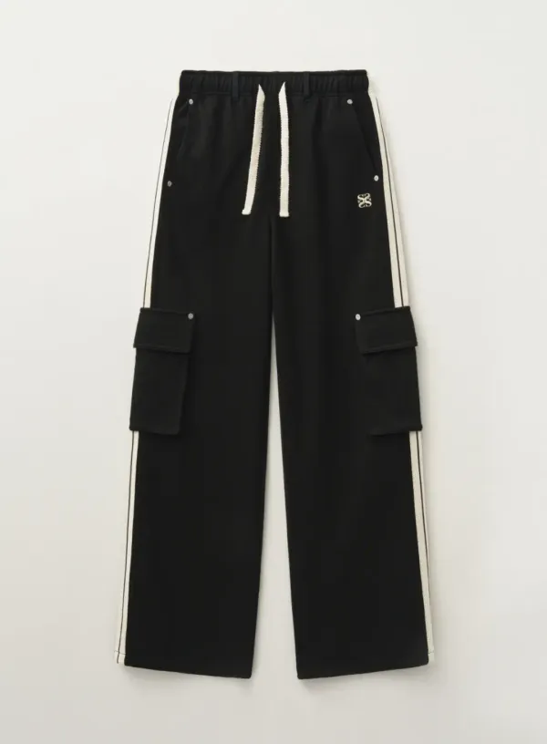 Lawton Cargo Track Pants - Caviar Black