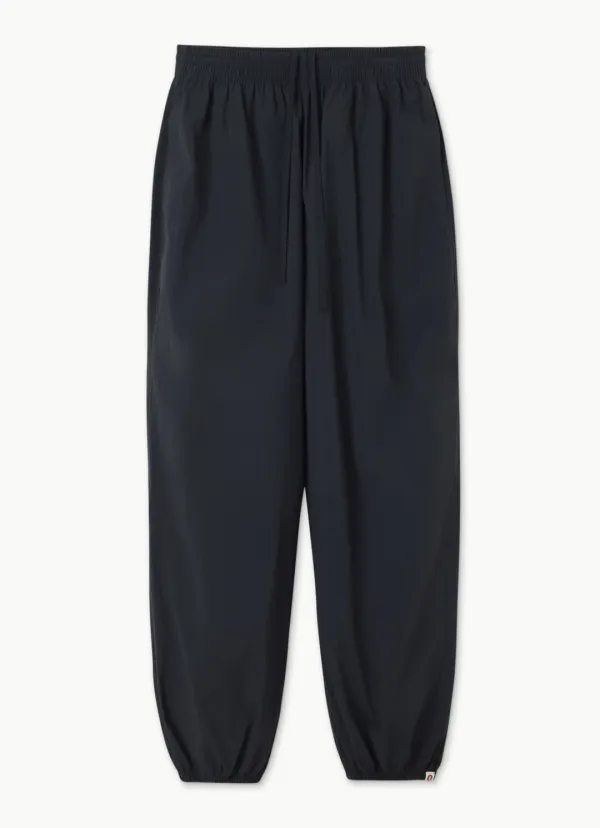 Diagonal jogger pants (Nylon ver.) (Unisex)_Black