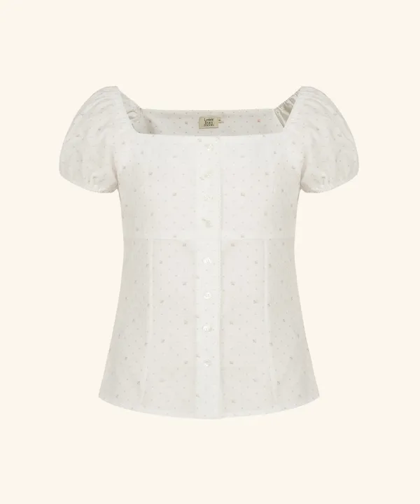 [S 6/11 순차배송] Rosie Lace Blouse ( Ivory )