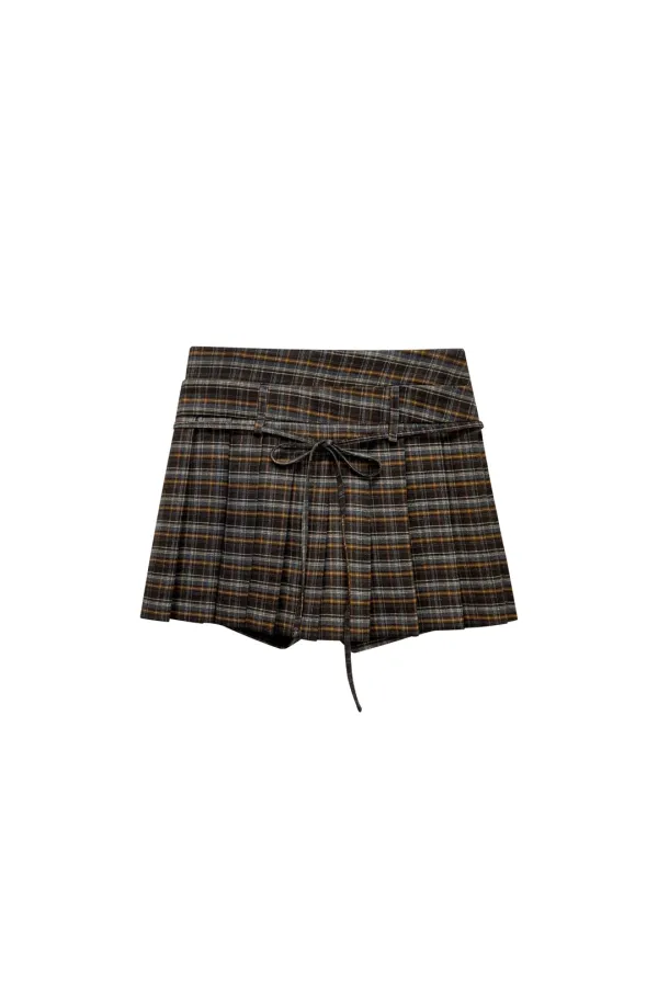 WHITNEY PLEATS SKIRT PANTS / CHARCOAL