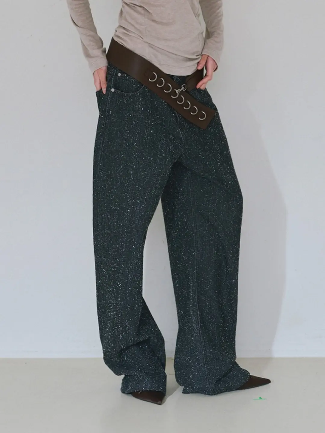 밀로 우먼 Boucle Straight Jeans [Black] 상품 이미지 1