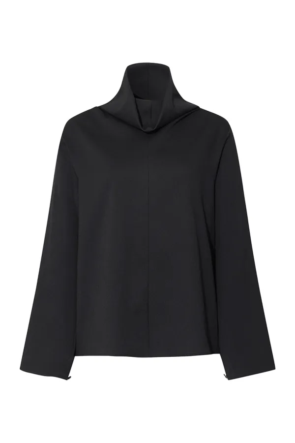 COWL NECK BLOUSE [BLACK]