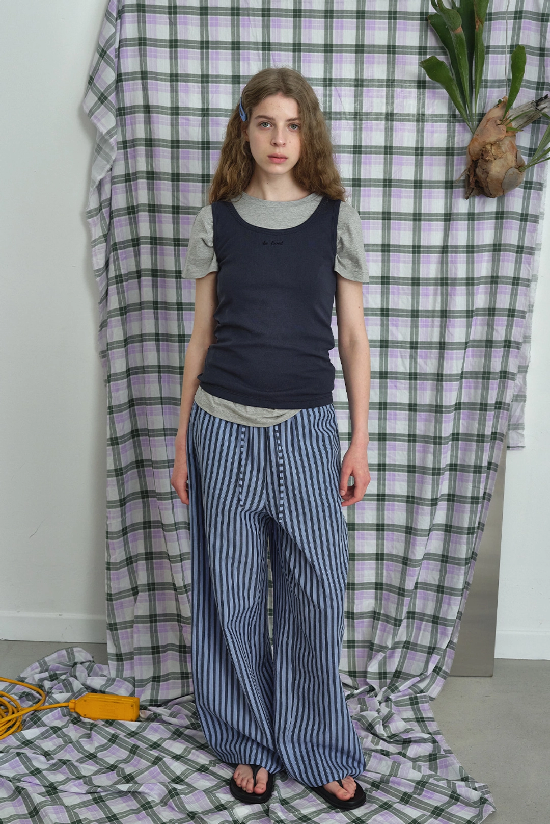 브렌다 브렌든 renee string pants - blue 상품 이미지 2