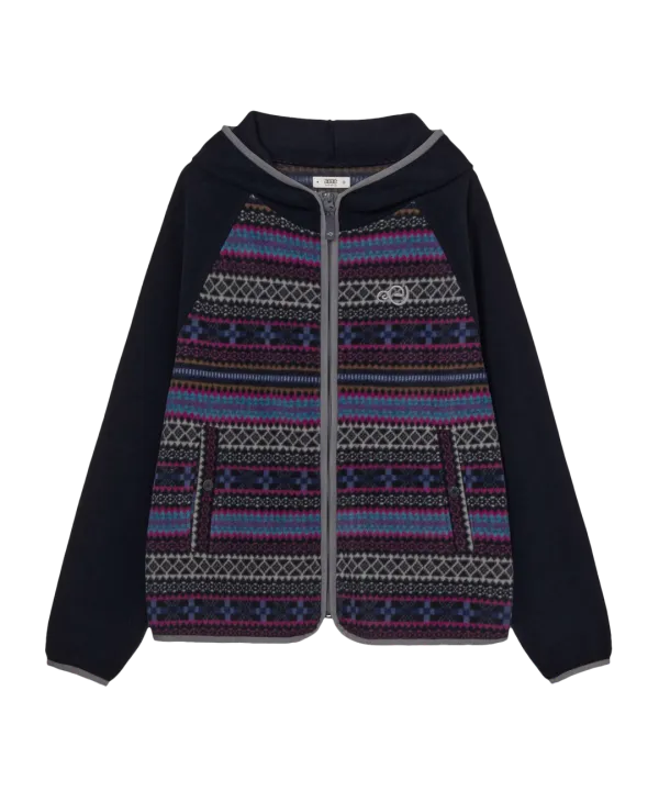 SOFT FLEECE ZIP UP HOODIE [NAVY]