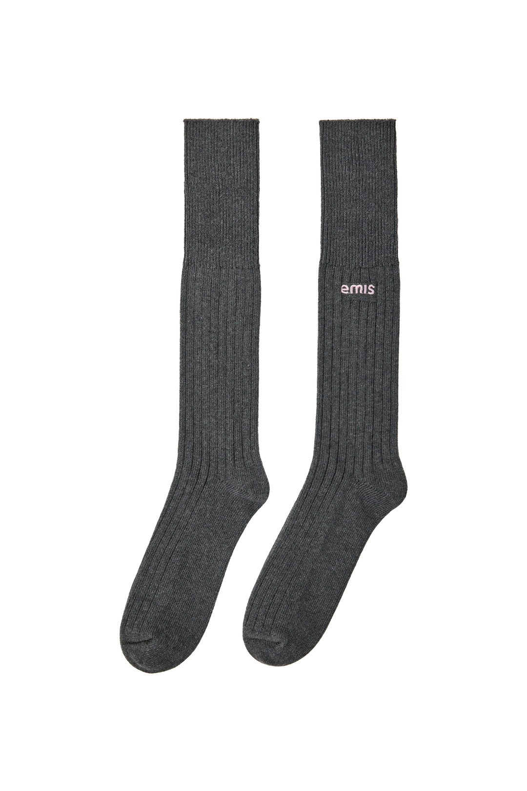 이미스 (W)TWO-WAY RIBBED SOCKS-CHARCOAL 상품 이미지 1