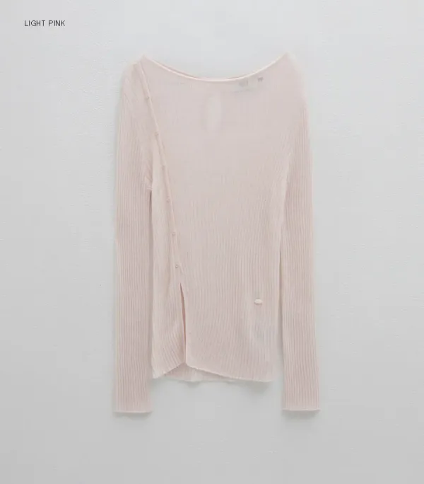(T-7017)WOOL SHEER SET-UP KNIT