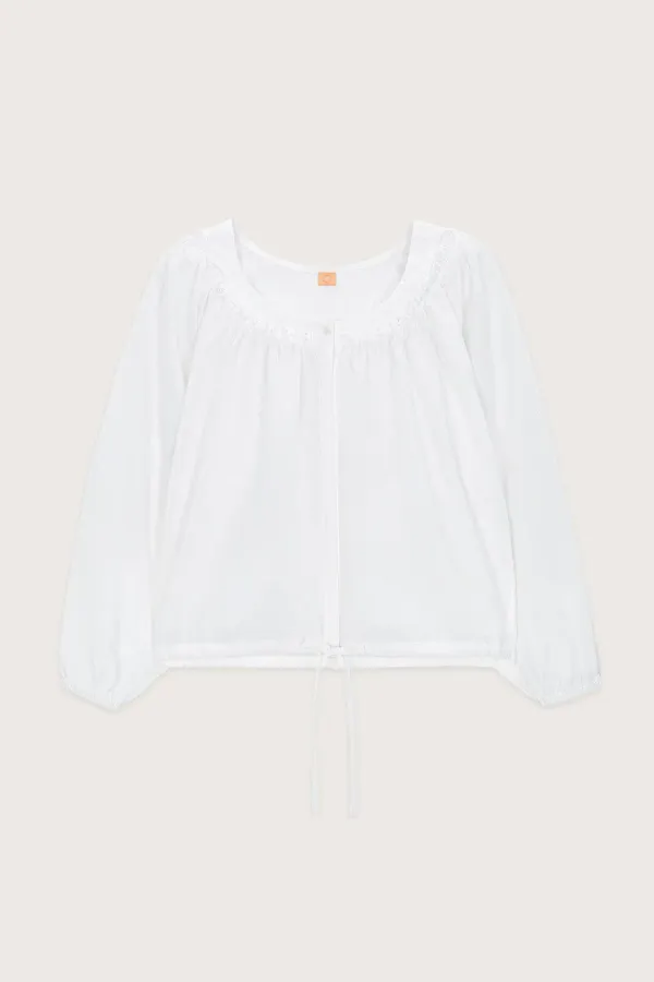 Round Frill Blouse (White)