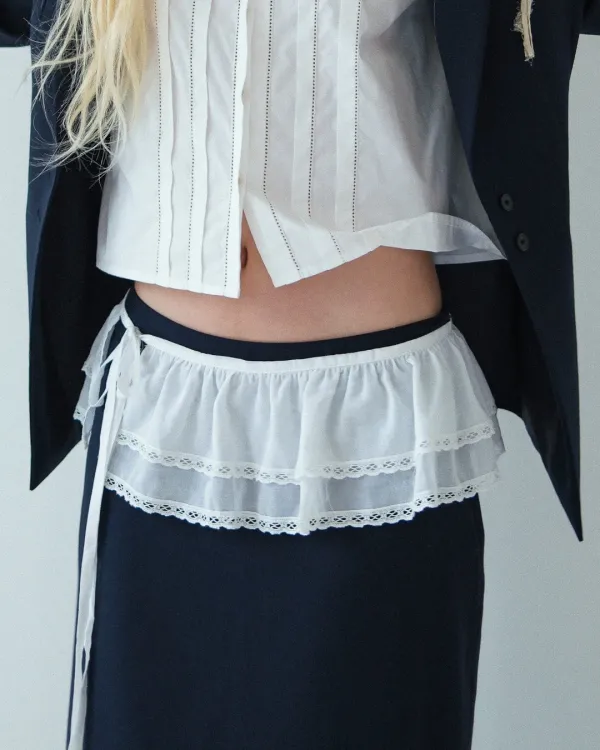 [9/30 예약발송] flétta Lace Frill Wrap Belt
