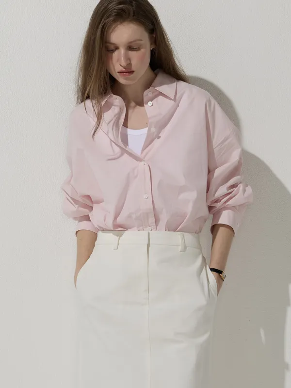 Basic embroidery shirt - Light pink