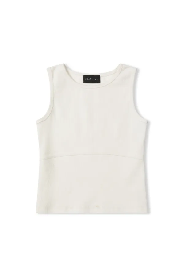 리브드 바인딩 탱크탑 [WHITE]