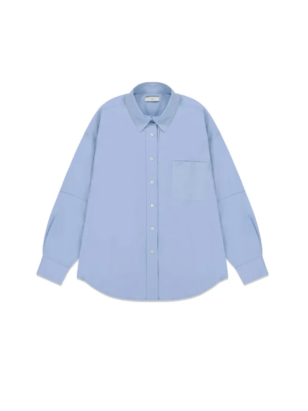 Structured Oversized Shirt Blue