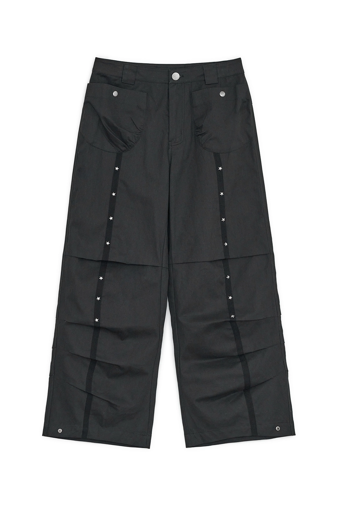 허그유어스킨 Star studed line pants (Black) 상품 이미지 1