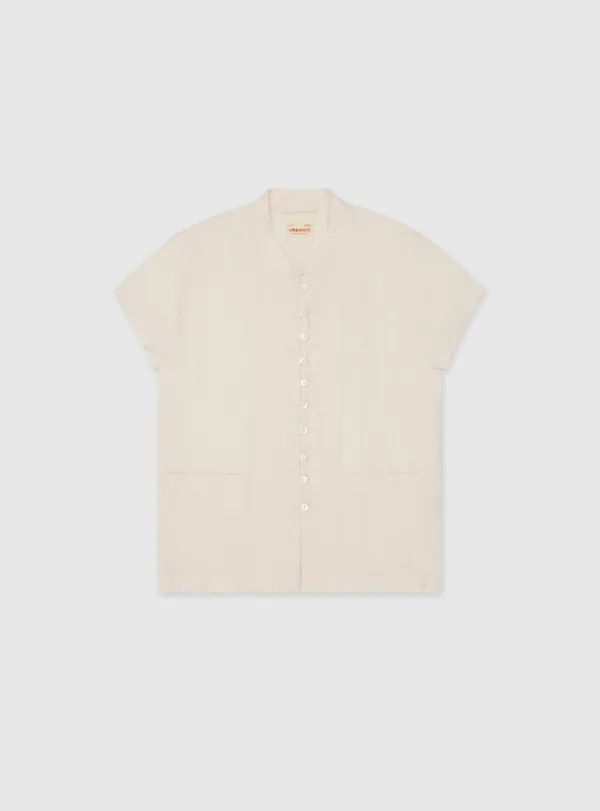 Mandarin Linen Blouse