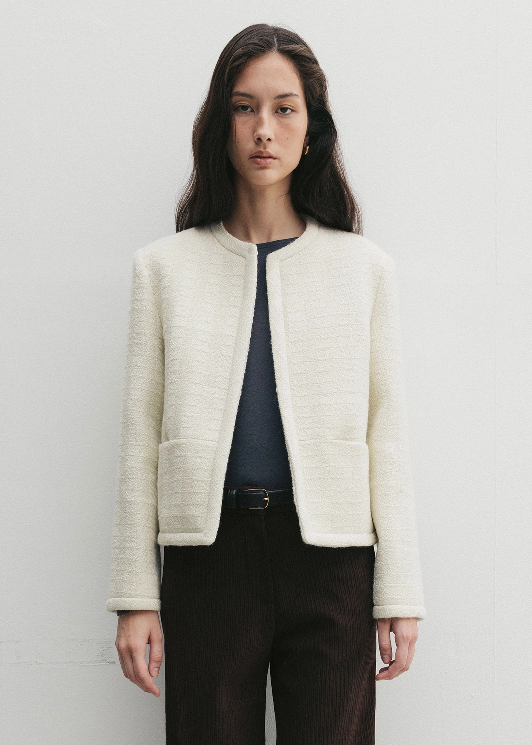 더라이 Tweed Wool Straight Jacket(Ivory) 상품 이미지 2