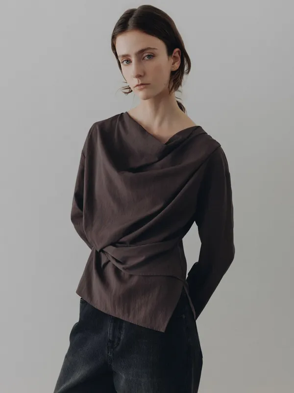 Asymmetric Draped Blouse SW6AB881_2color