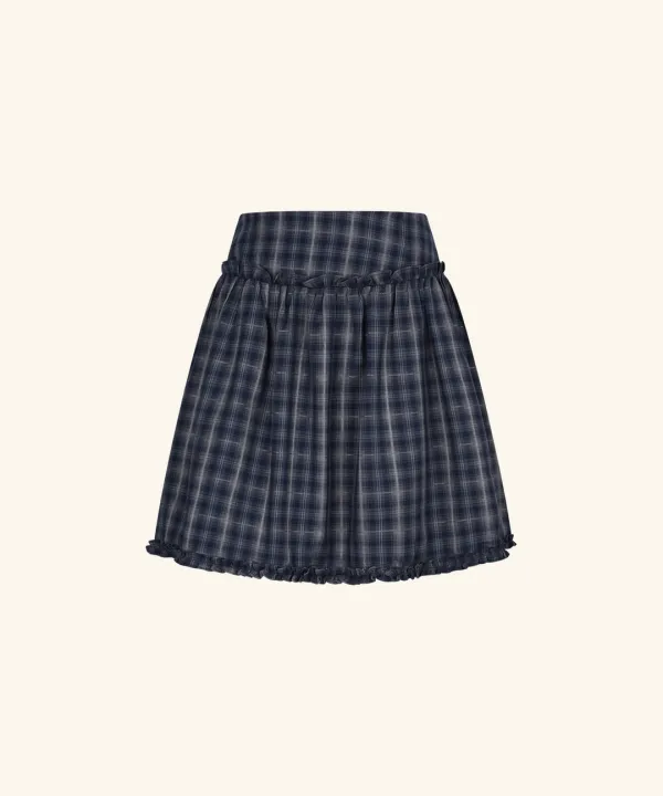 Memory Frill Midi Skirt (Navy)