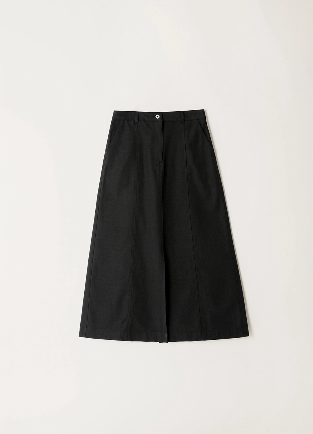 르바 Cotton Slub Maxi Skirt - Black 상품 이미지 1