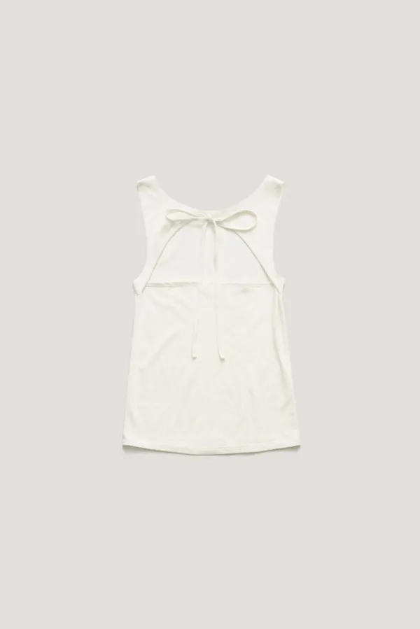 NOIRA BACK RIBBON SLEEVELESS TOP_IVORY / ₩69,000 -> ₩62,100 (10%)