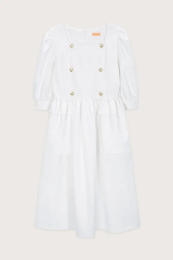 Shirt Long Dress (White)