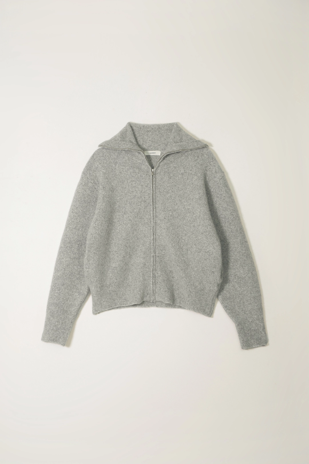 세이지먼트 FOX TURTLE NECK KNIT ZIPUP_MELANGE 상품 이미지 1