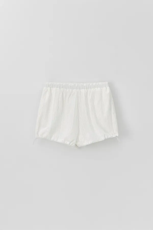 T/T Wrinkle drawstring shorts (ivory)